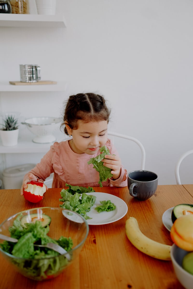 Little Kid with Healthy Food 